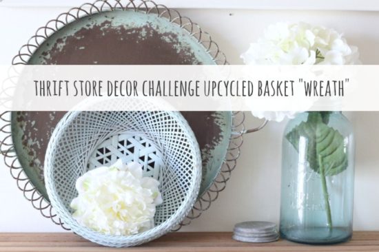 Create this SO EASY upcycled basket wreath with a thrifted basket and a can of spray paint. then add any faux flower or plant for seasonal color.